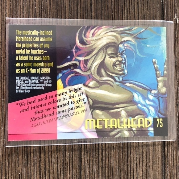 ’94 Marvel Masterpieces trading card: Metalhead #75 - Picture 2 of 2